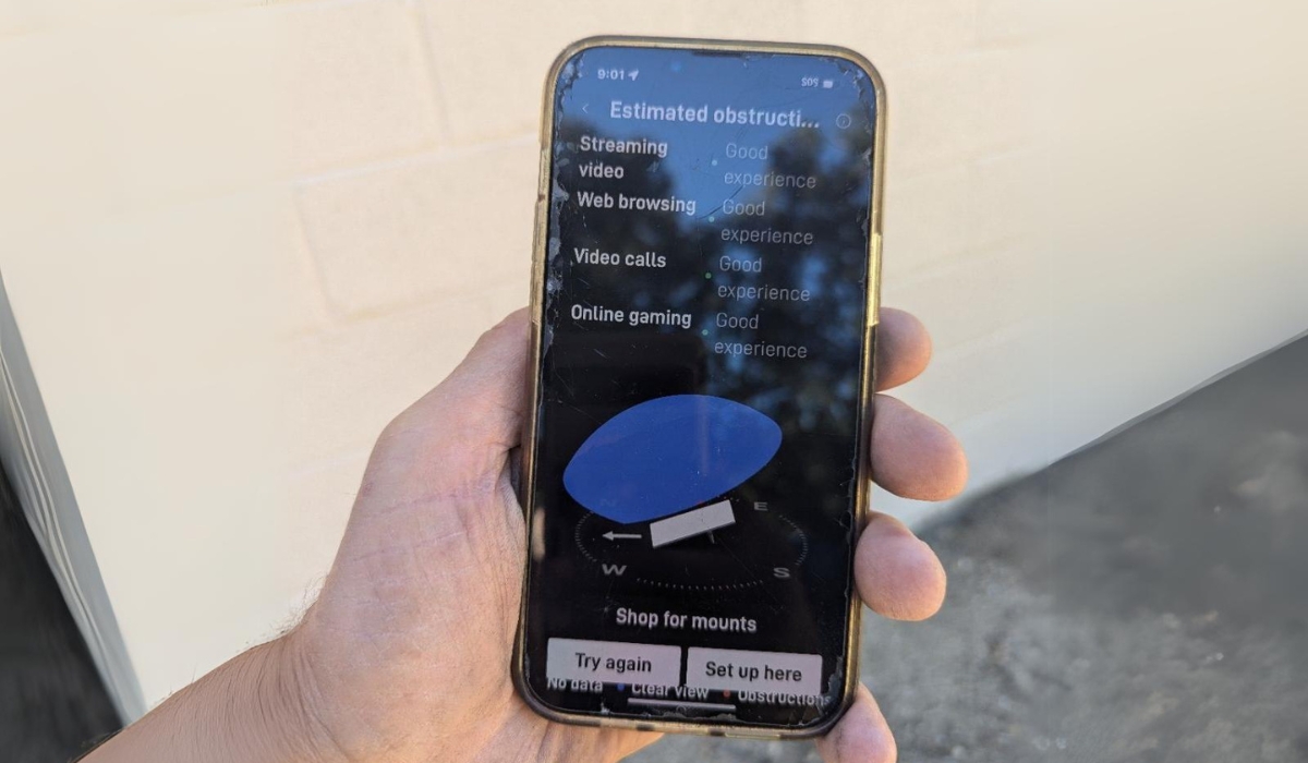 Starlink App Obstructions Test results: Good experience