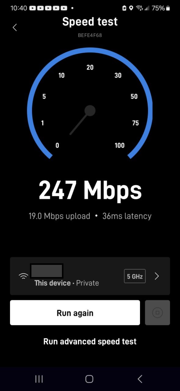 Starlink Speed Test in app