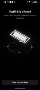 Starlink Alignment in app