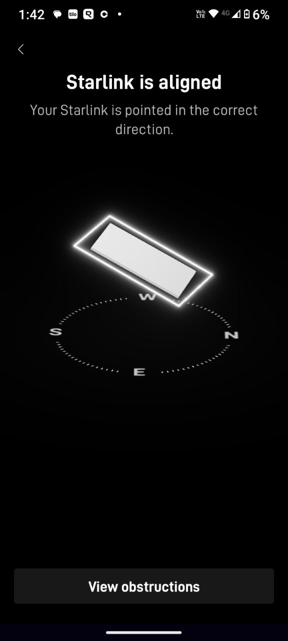 Starlink Alignment in app