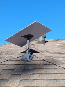 Starlink rooftop installation with pivot mount