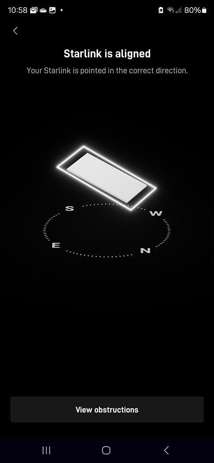 Starlink App Alignment check post installation