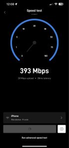 Starlink speed test in app