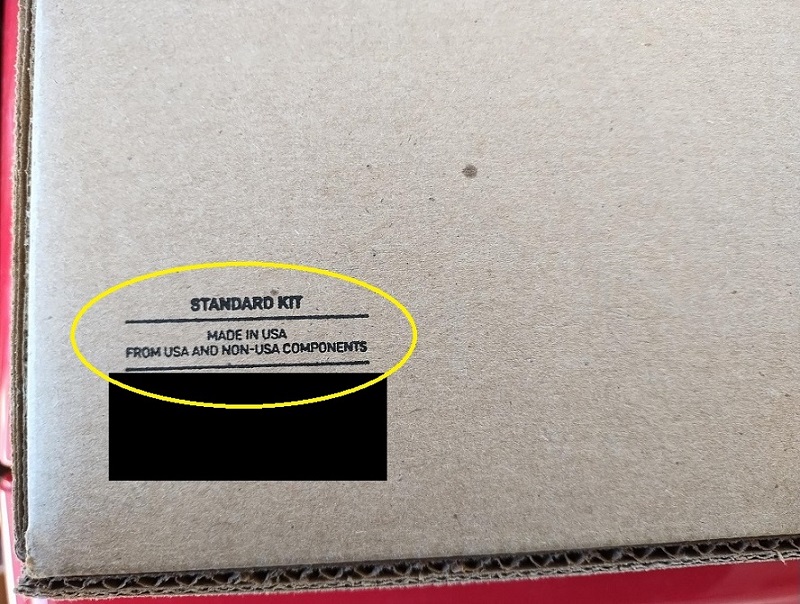 Starlink Kit USA Standard model stamped on bottom of box
