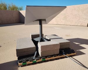 Starlink rooftop mount non-penetrating flat rooftop mount with X-base Stand & cinder blocks