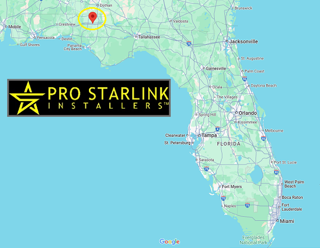 professional Starlink installation Chipley FL panhandle map