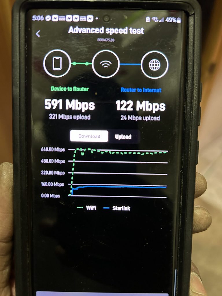 advanced Starlink speed test 