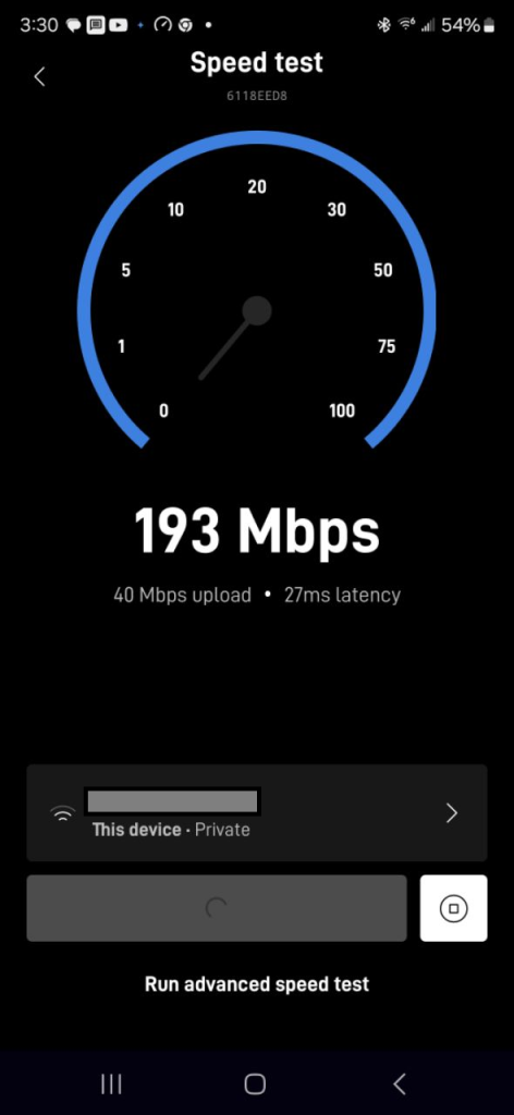 Pownal VT Starlink Installation speed test