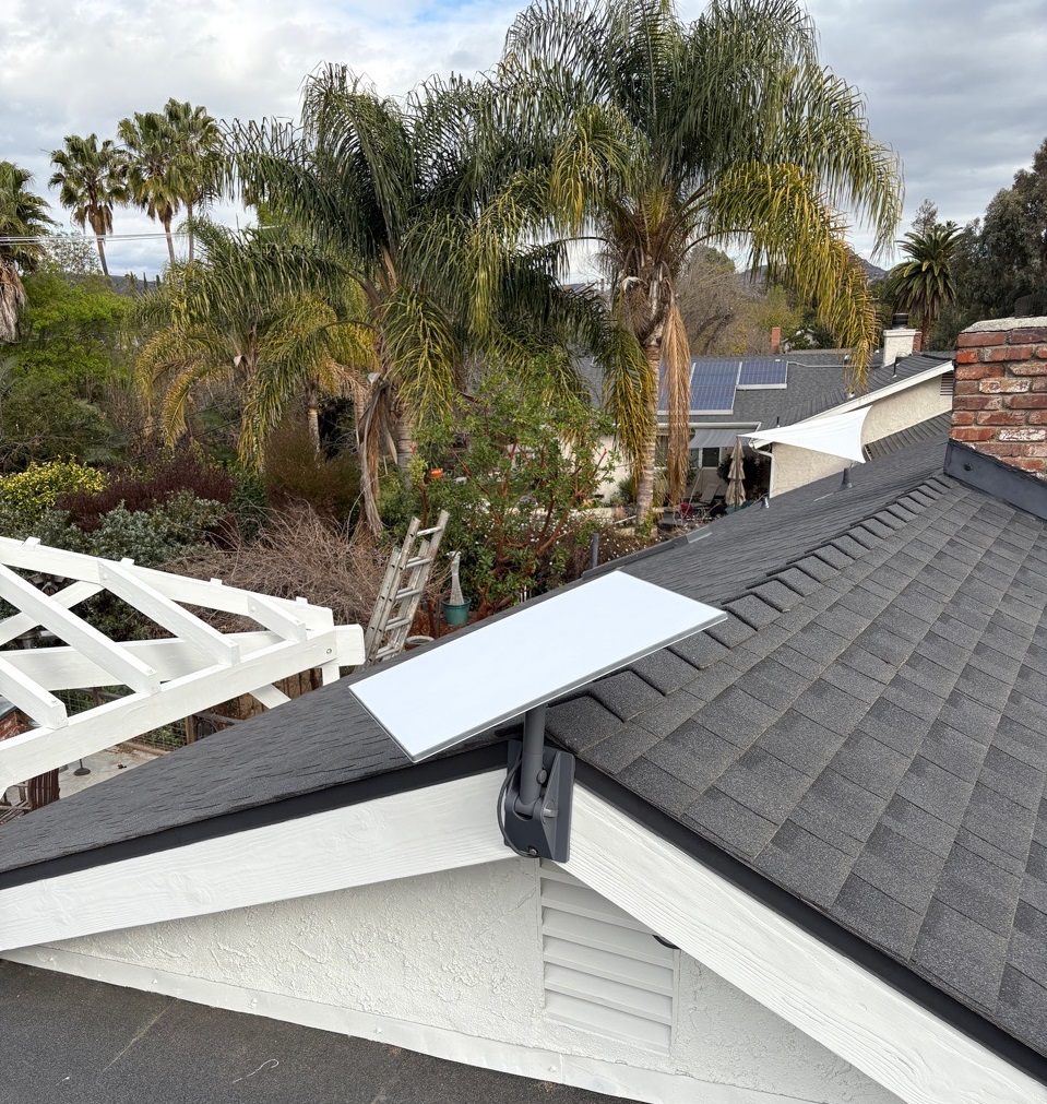Starlink installation with pivot mount