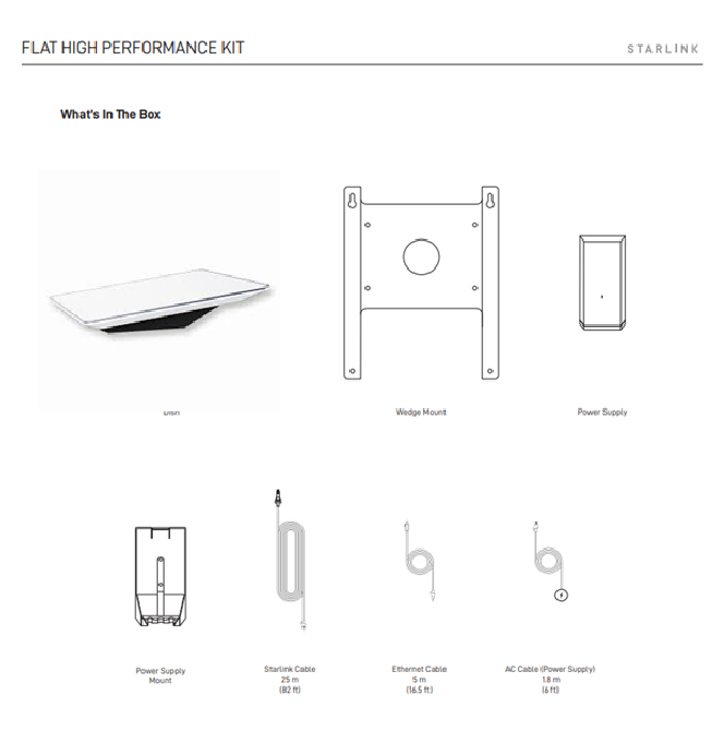 Starlink Flat High Performance Kit What is in the box