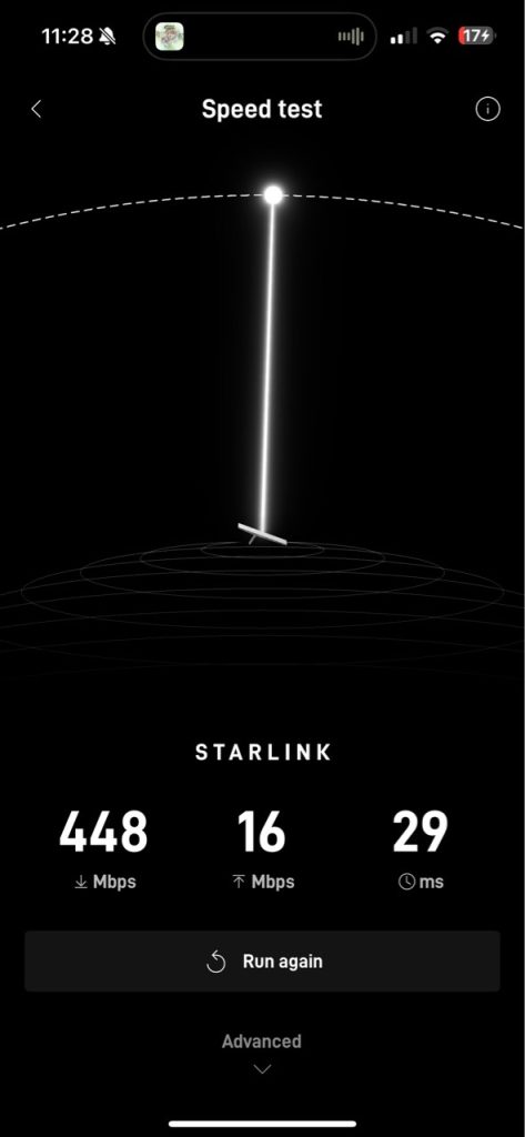 Starlink speed test in Fruitland Park FL