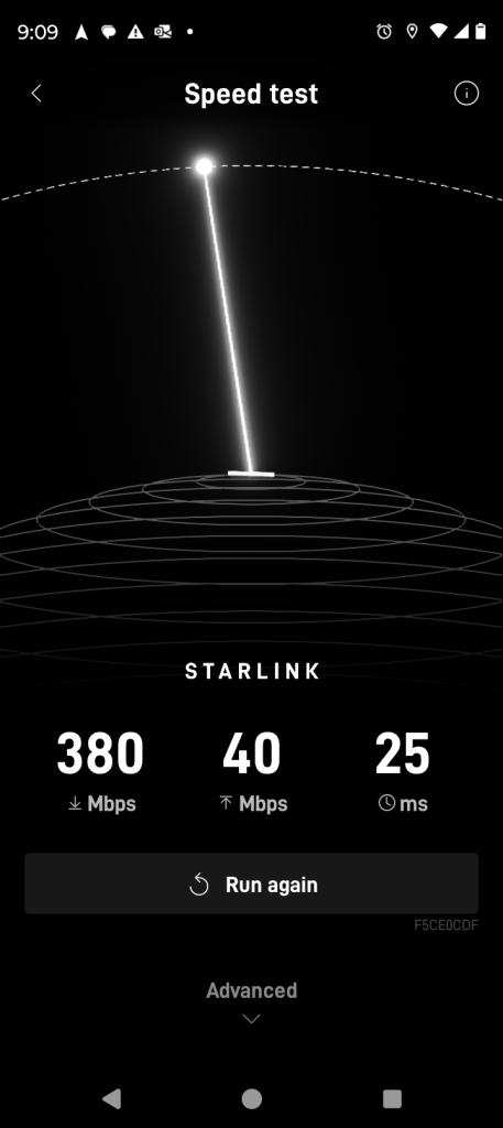 Starlink speed test in Fruitland Park FL