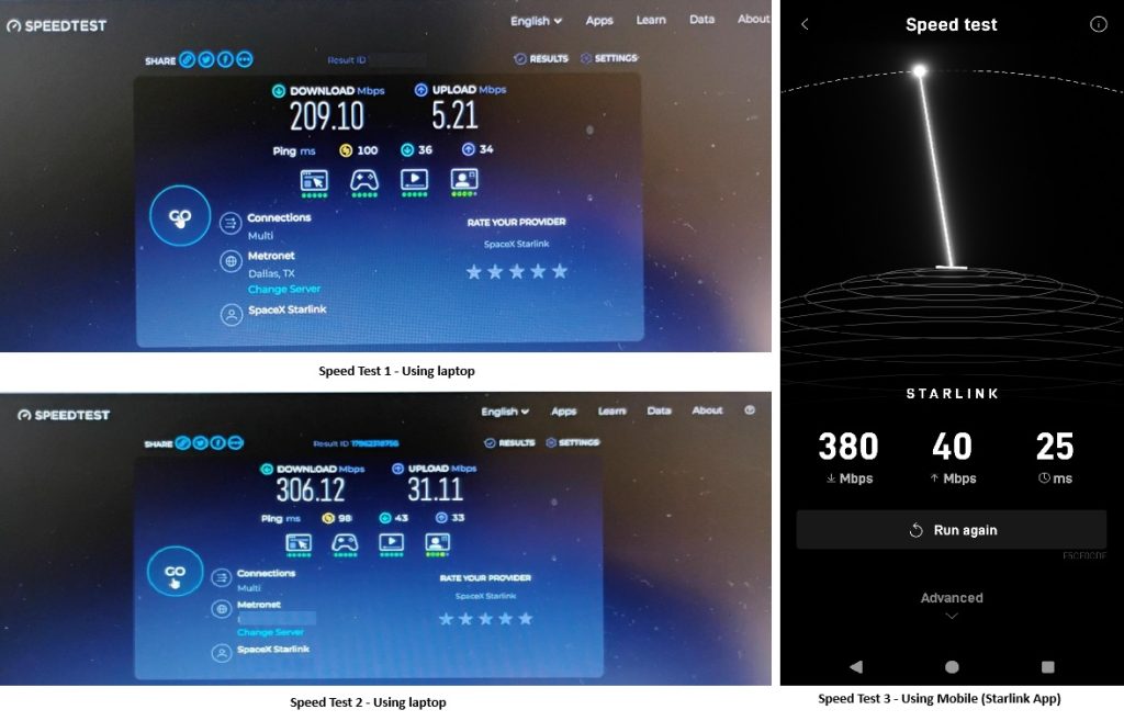 Starlink Speed test for RV Parks