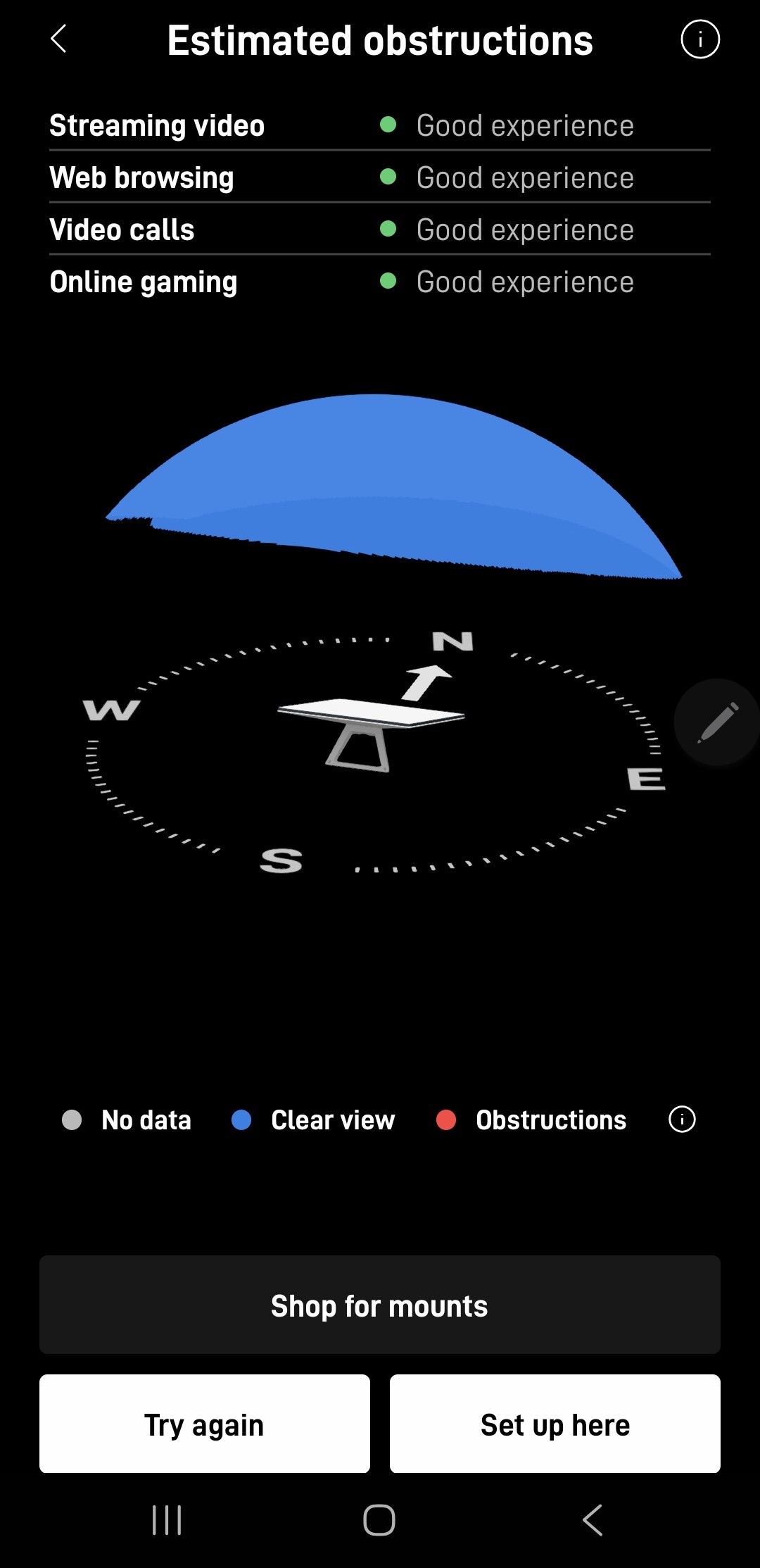 Starlink obstructions test Seirra Vista AZ