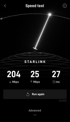 Starlink Speed test in Sierra Vista AZ